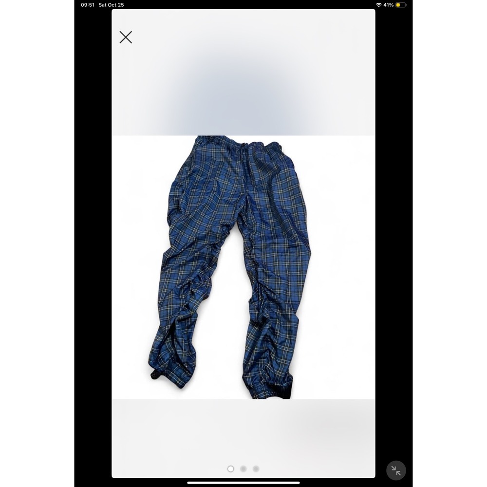 LOVE J Women's‎ Blue Plaid Jogger Pants Size 3X Polyester